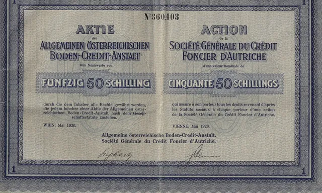 Action Société générale du Crédit foncier d'Autriche