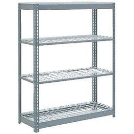 Boltless Heavy Duty Shelving 48"W x 18"D x 72"H, 4 Shelves, Wire Deck