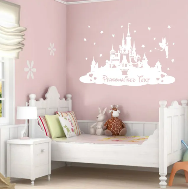 Personalisierter Prinzessinnenschloss Disney Wandaufkleber Kinder Schlafzimmer Fantasie