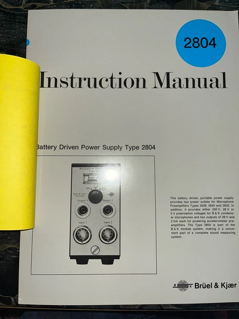 Manuel D'instructions Bruel & Kjaer 2515 - Version Originale Anglaise