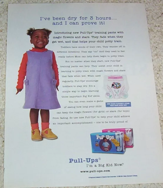 2000 ad page - Huggies baby Pull-Ups Diaper pants Little GIRL PRINT AD