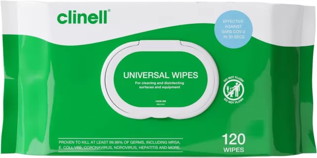 Clinell Universal Wipes Pack Of 120  EXP 2/24
