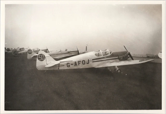 De Havilland Moth Minor Line Up Large Vintage Photo