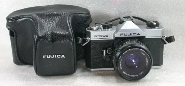 Fujica ST605 SLR 35mm Film Camera, Fujinon 55mm F2.2 Standard Lens No. 3018782