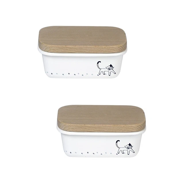 2 piezas Práctico Butterbox Home Restaurant Contenedor de mantequilla Soporte de mantequilla con