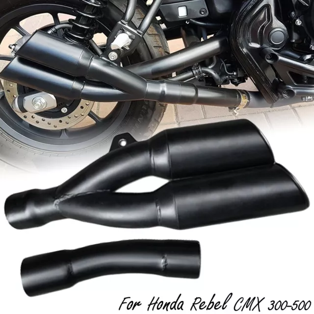 Doppio Scarico Slip On Tubo Nero Per Honda Rebel Cmx 300 500 1100 17-22