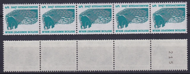 Berlin 863 RM 5er Streifen mit ungerader Nummer SWK 5 Pf postfrisch