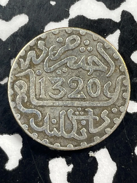 AH 1320 (1903) Morocco 1/2 Dirham Lot#M1956 Silver!