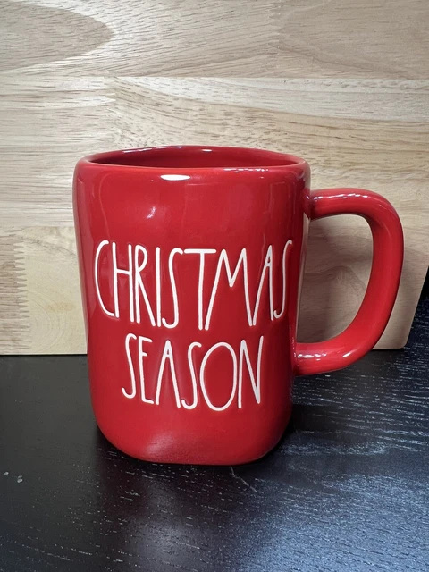 Rae Dunn Red "Christmas Season" Mug , Magenta Artisan Collection