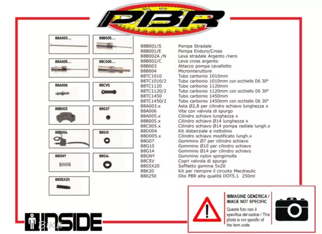 Pbr 88C00565 Ricambio Mecdraulic Cilindro Schiavo D. 14 Pompa Radiale L. 65Mm