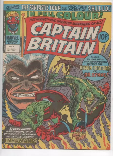 CAPTAIN BRITAIN #9, NM, Psylocke aka Betsy Braddock,1976, Marvel, Fantastic Four