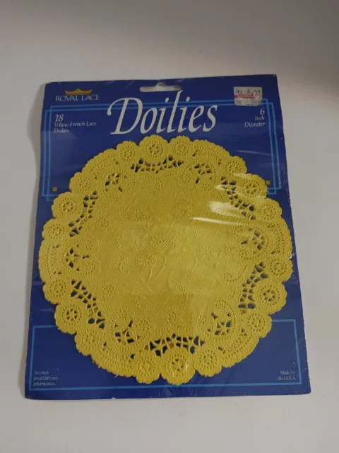 Royal Lace 6 Inch French Lace 18 Yellow Dollies