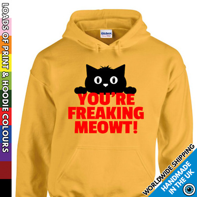 Kids Funny Cat Hoodie - Freaking Me Out Meow - Childrens Kitten Hooded Top