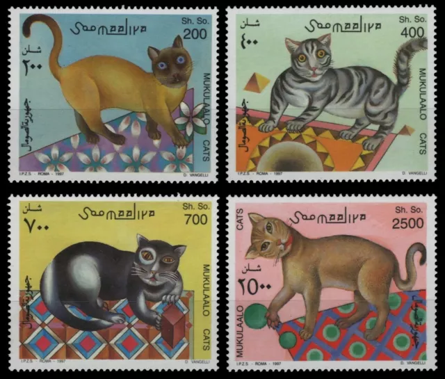 Somalia 1997 - Mi-Nr. 624-627 ** - MNH - Katzen / Cats