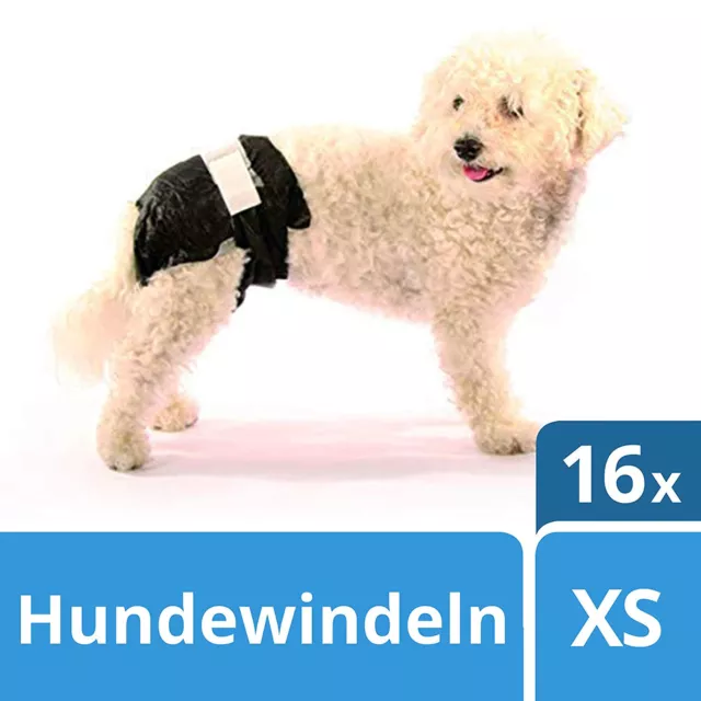 Hundewindeln XS Einweg Hund Hündin Windeln Rüde Schutzhose 16 Stück Inkontinenz