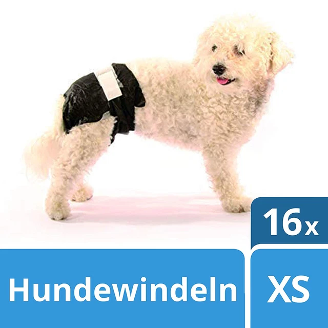 Hundewindeln XS Einweg Hund Hündin Windeln Rüde Schutzhose 16 Stück Inkontinenz