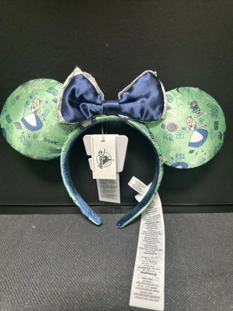 2023 Disney Parks Epcot UK Pavillion Alice In Wonderland Minnie Ear Headband NWT