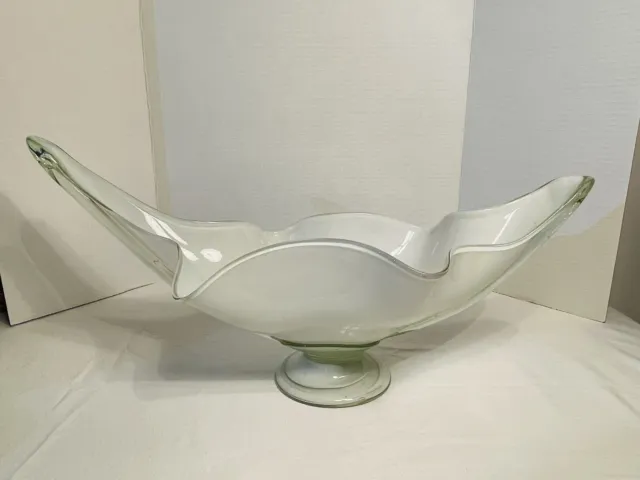 Art Glass Large Centerpiece Mid-Century Center Bowl Vintage EUC
