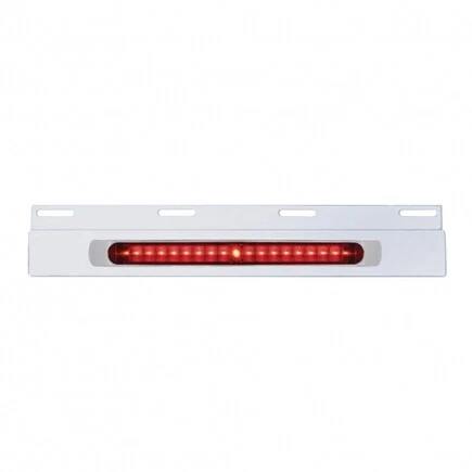 Top Mud Flap Plate With 19 LED 17" Light Bar & Bezel - Red Bulb/Red Lens; 36714