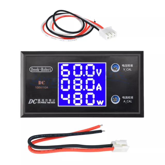 Digital DC 100V 10A 1000W LCD Voltmeter Ammeter Voltage Current Power Tester NEW