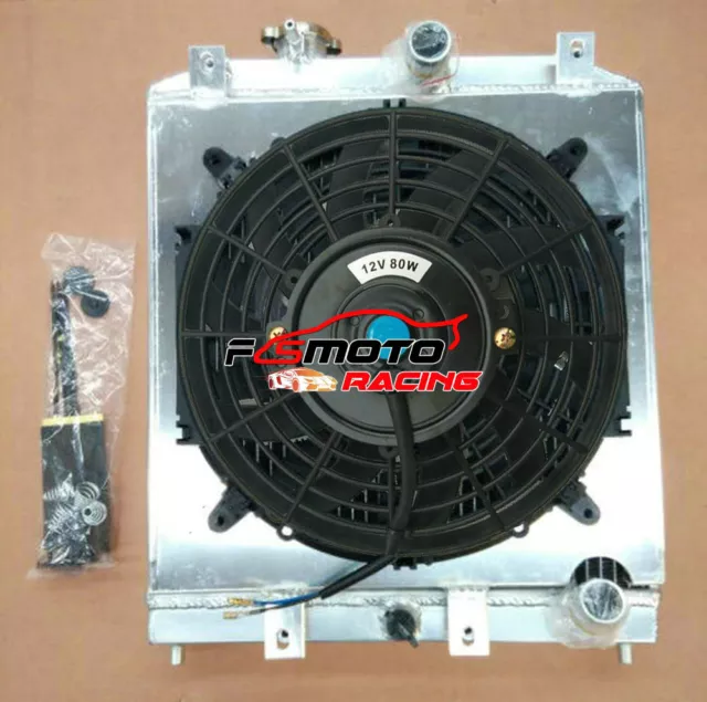 Radiador 32 mm + FUNDA + VENTILADOR para 92-00 Honda Civic Del Sol EG EK EH EJ EM B16 B18