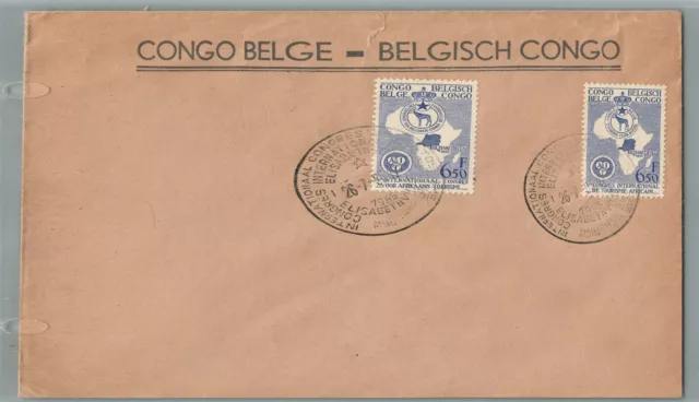 Belgian Congo Vintage Cover Stamps International Congress Elisabethville Cancel