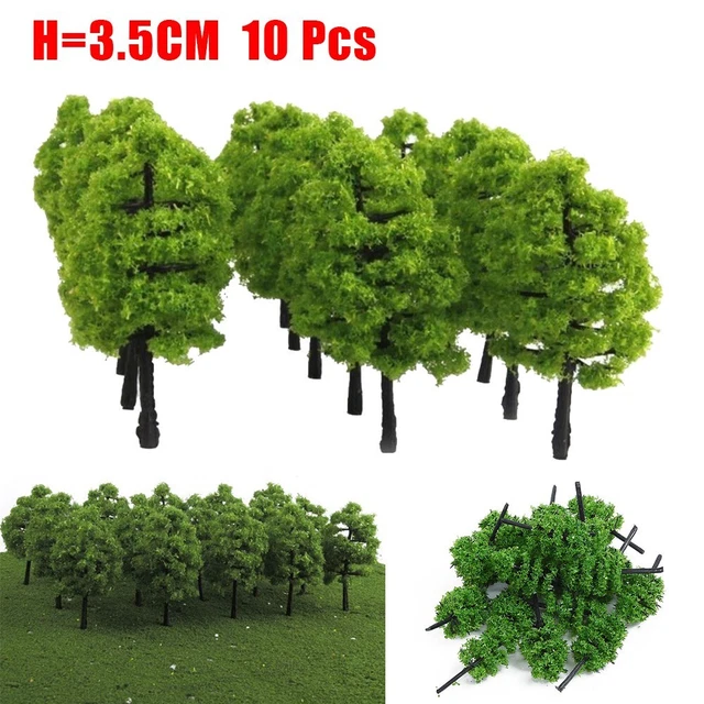 50 Arbres Miniatures Vert Clair Pour Maquette Train - Échelle 1/500 - Hauteur 3cm - Parfait Diorama