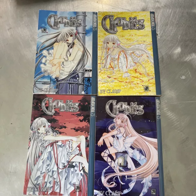 Chobits Manga Graphic Novel Comic Book Vol 1-4 Clamp English Paperback Lot Set