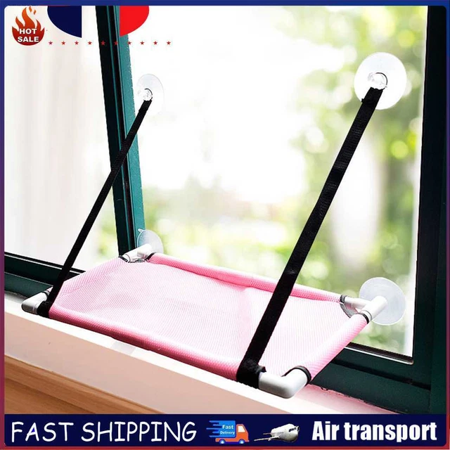 Hanging Cat Sleeping Bed Nesk Breathable Bearing 10kg Window Hammock (Pink)
