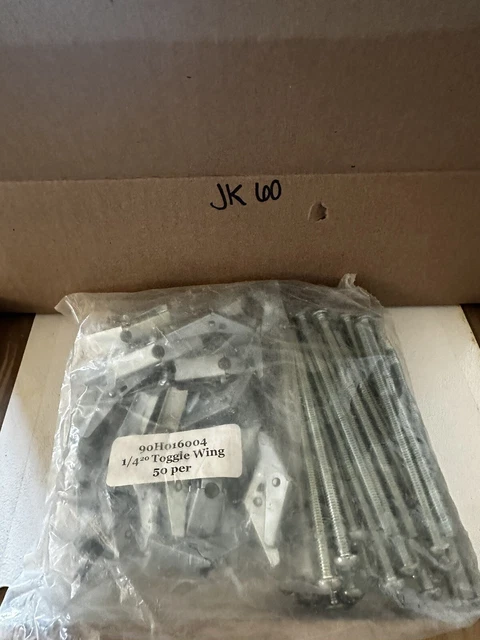 TOGGLE 1/4" X 4" Spring Wing Toggle Bolt Wallboard Drywall Anchor 90H016004