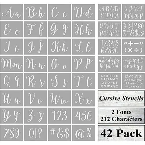 Plantillas de letras para pintar sobre madera - paquete de 42 plantillas de alfabeto grande