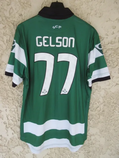 Maillot SCP SPORTING 2016 GELSON MARTINS n°77 Macron home shirt jersey 110 ans L