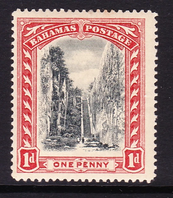 BAHAMAS 1901-03 1d BLACK & RED WMK CROWN CC SG 58 MINT.