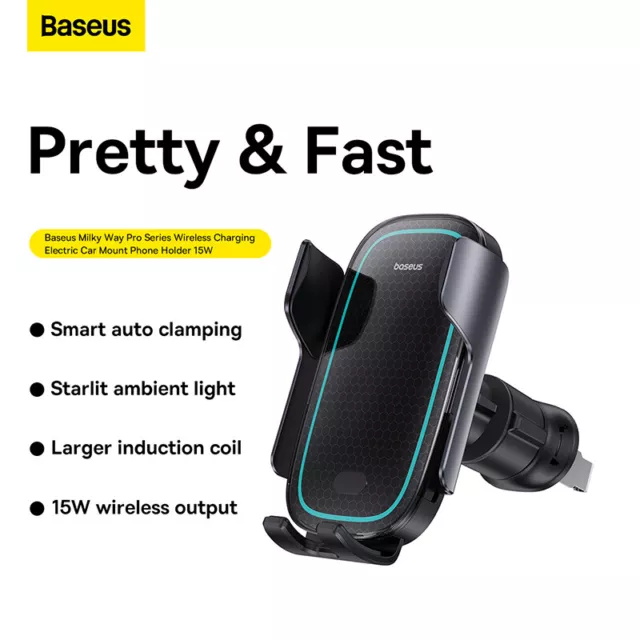 Baseus 15W Auto Wireless Charger Ladegerät Automatische Handy Halterung KFZ DE 3