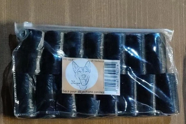 15 rouleaux sacs déjections canines (300 sacs)