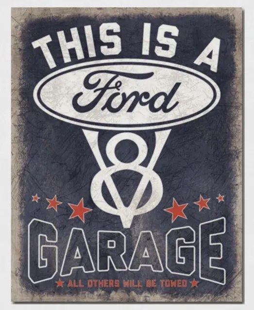 Ford Garage Metal Tin Sign V8 Home Garage Shop Hot Rod Wall Decor #2394