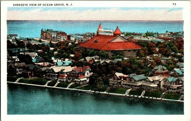 1920'S. BIRDS EYE VIEW OF OCEAN GROVE, NJ. POSTCARD xz3