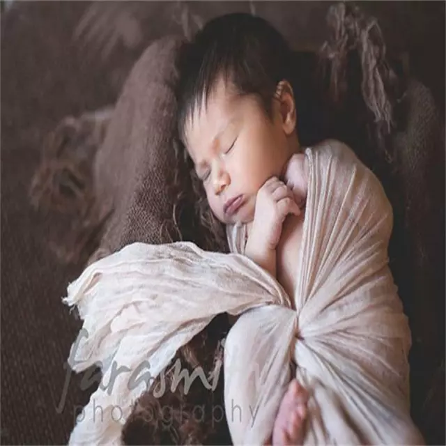 Neugeborenes Baby Fotografie Requisiten Strecken Swaddle Wrap Decke Beige