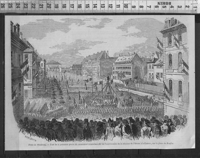 G402 / Gravure 1888 /  Fetes De Strasbourg