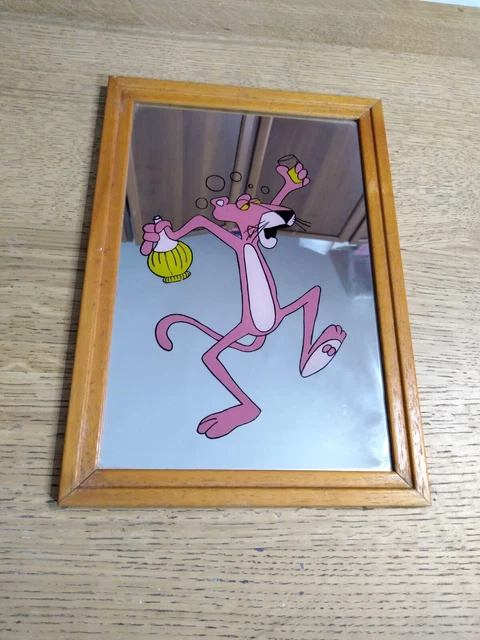 Quadro a specchio Pantera Rosa vintage anni 80 sano 23 x 33 cm