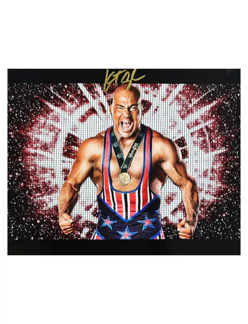 10x8 Zoll Wrestling-Druck signiert von Kurt Angle mit Monopoly-Events COA