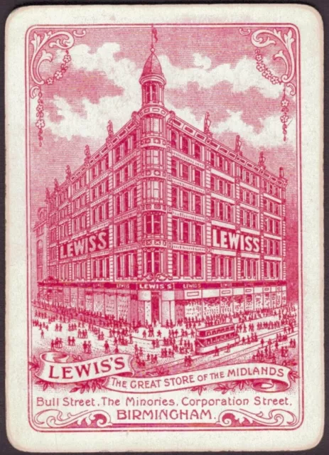 Playing Cards Single Card Old Antique Wide LEWIS’S DEPARTMENT STORE Advertising