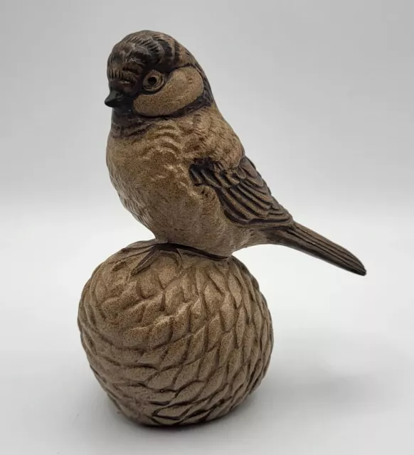 Vintage Poole Pottery Bird Stoneware Wildlife Sculptures Chickadee on a Cone