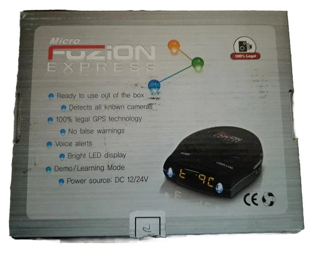 Rilevatore radar MicroFuzion Super Express nero MFZEXP spedizione gratuita inutilizzata