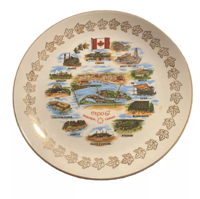 Vint. World's Fair Expo 67 Montreal Canada Collectible Decorative Plate 57 Yrs