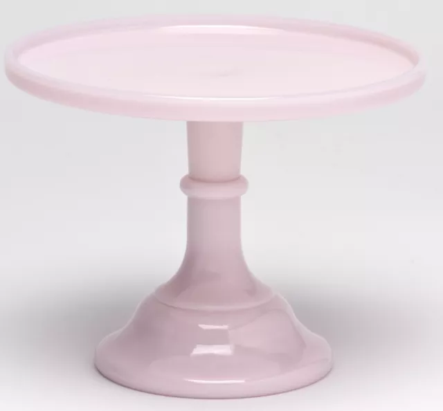 Cake Plate Pastry Tray Bakers Stand Plain & Simple Crown Tuscan Pink Glass - 9"