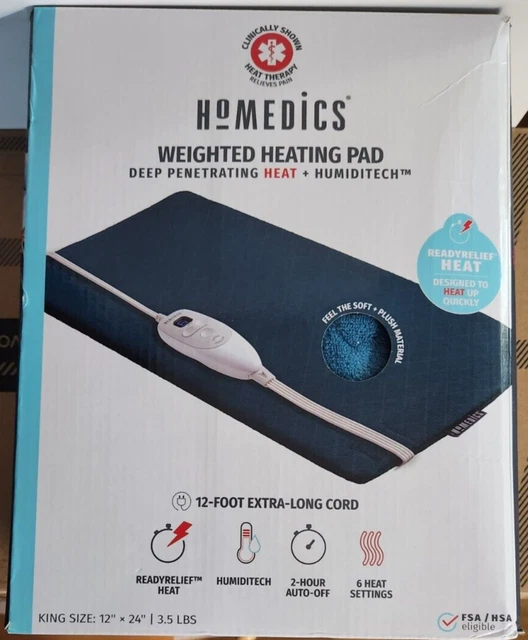 HOMEDICS EXTRALARGE WEIGHTED Heating Pad with ReadyRelief Heat, 6 Heat