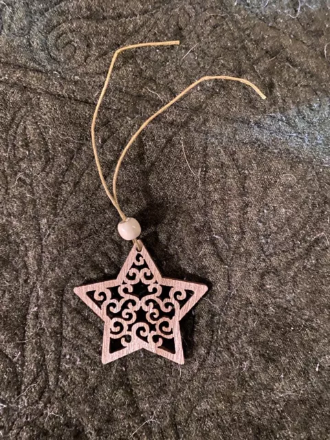 Wooden Star Ornament, Swirling with Bead, Laser Cut  Buy $10=Free Ship 2