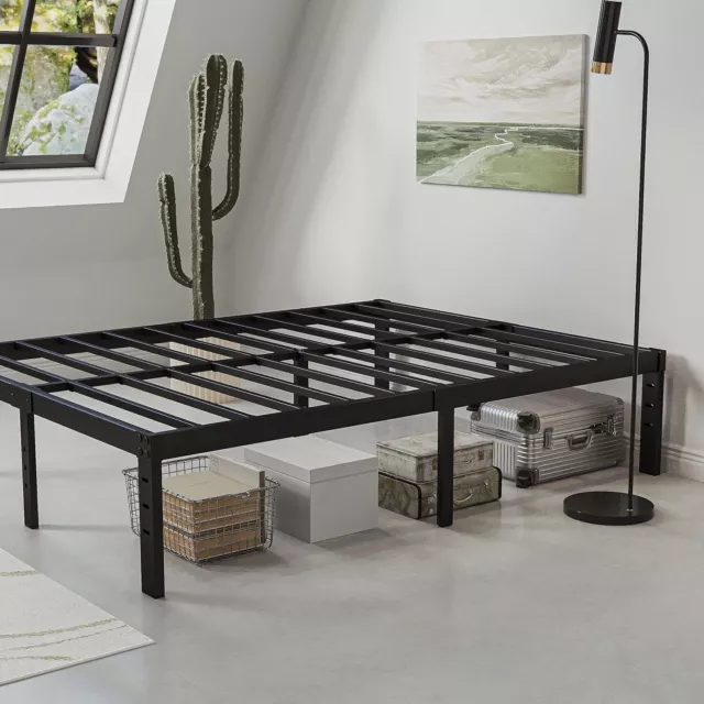 HeavyDuty Twin Size Metal Bed Frame No Box Spring Needed 74.61"L x 37.6"W x 14"H 3