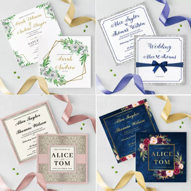 Personalised Wedding Ceremony Or Evening Invitations Invites With Envelopes